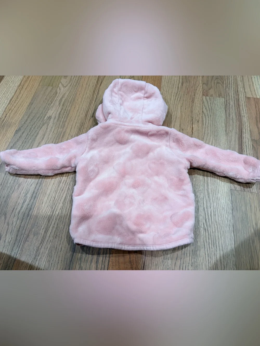H&M baby girl pink hearts fleece jacket